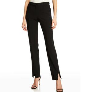 St. John Crepe Marocain Ankle Pants, Caviar